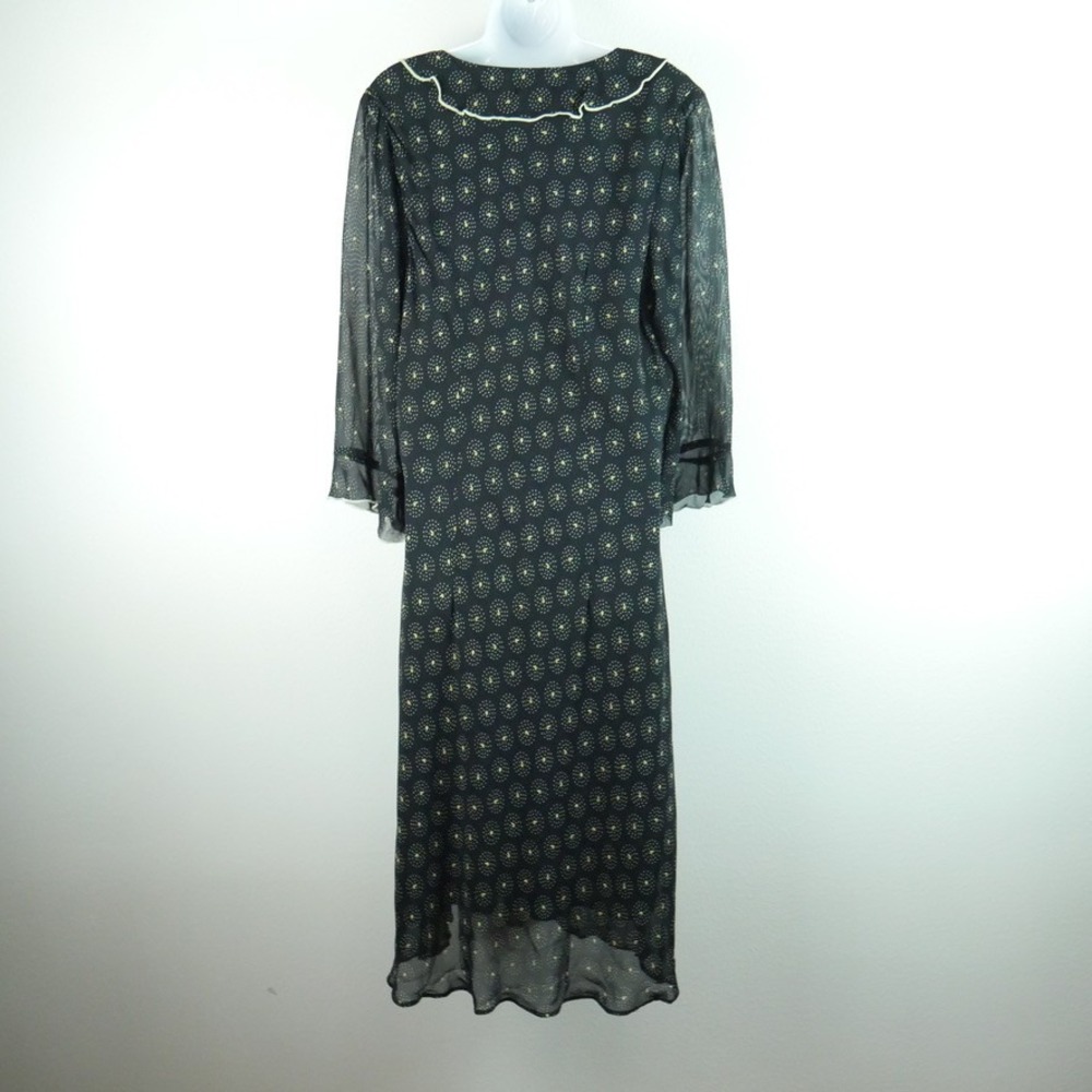 Vintage Y2K Bias Cut Midi Dress Floral Ruffle Fairy Whimsigoth Dainty Grunge 16 - Picture 10 of 10